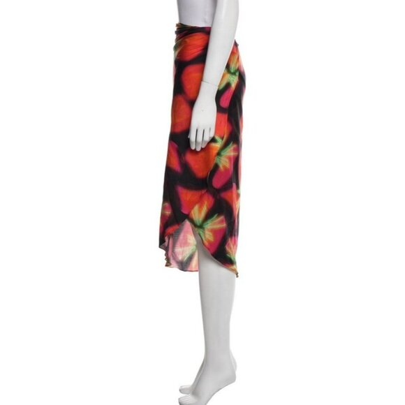 Louisa Ballou NEW Silk Cotton Midi Wrap Skirt Swim Coverup One Size Fits Most - Picture 2 of 9